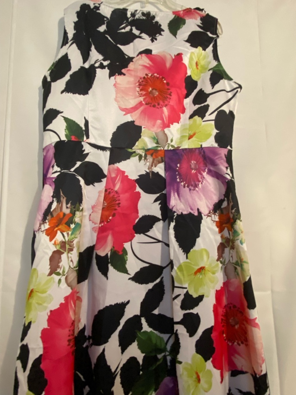 Women’s Sucrefas Floral Asymmetrical Midi Dress with Black Lace Trim Size 4XL - Picture 14 of 16